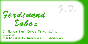 ferdinand dobos business card